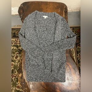 New York & Company Grey Heathered Knit Cardigan